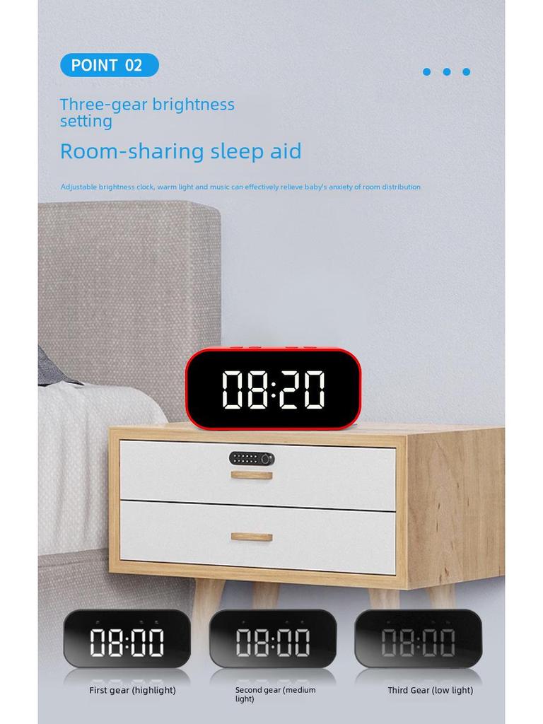 Bluetooth Wireless LED Alarm Clock Speaker with Mirror and Gift Card