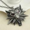 The Witcher 3: Wild Hunt Wolf Head Zinc Alloy Pendant Necklace with Three Game Maps