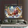 1 piece of 2D background fabric background fabric for "Santa Claus' Happy Reindeer Sleigh Journey" made of polyester