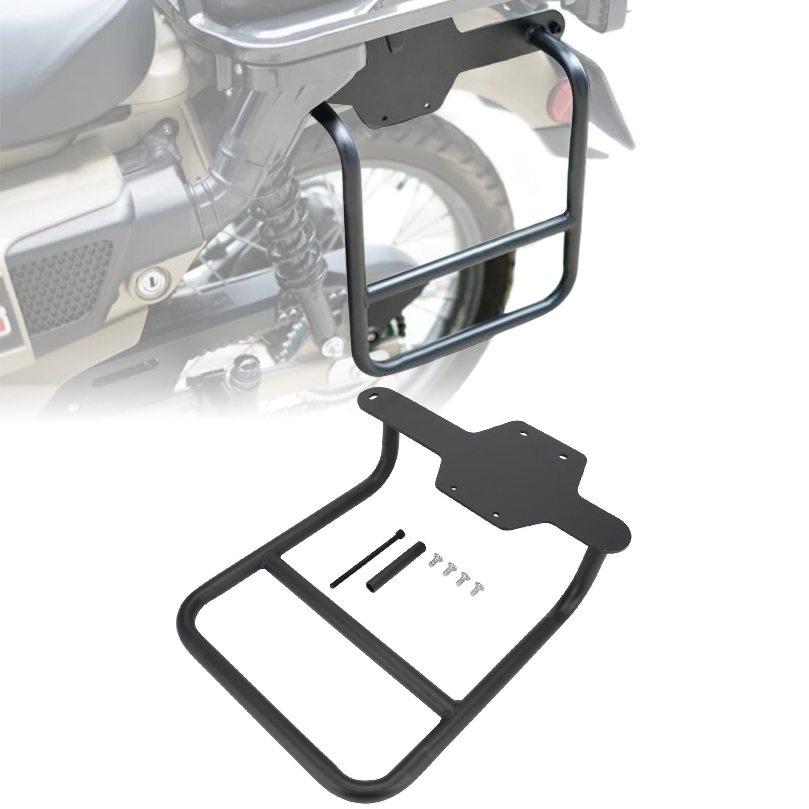 

JFG Motorcycle Side Bag Support Left for Hunter Cub Black Bracket, High-Strength Steel, Side, CT125,