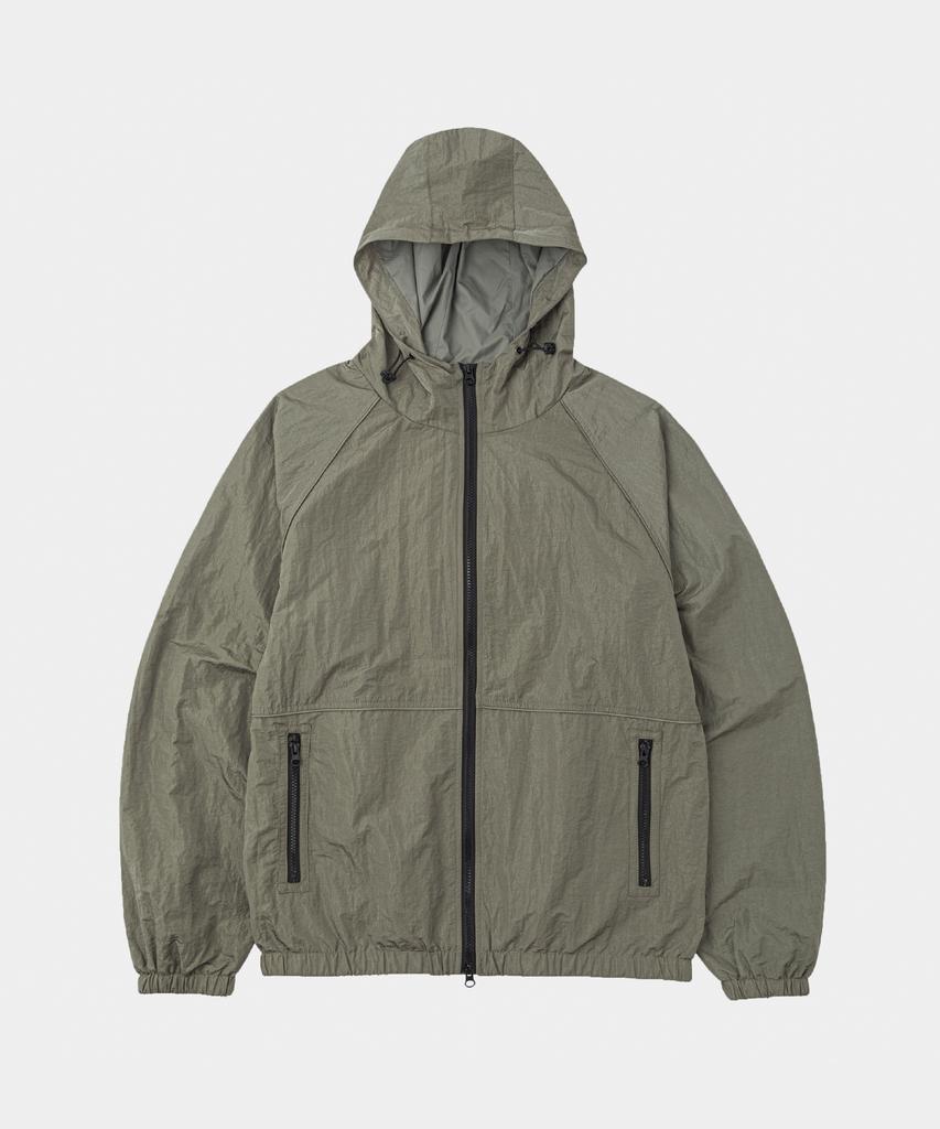 Lettercomo Shell Windpiping Windbreaker Jacket Olive