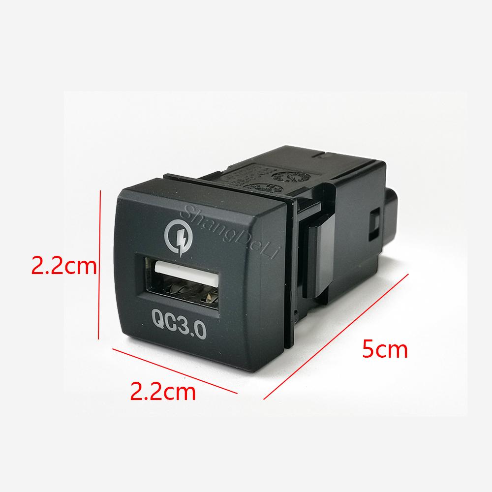 Car Quick Charger Dual Charge USB Interface Socket QC3.0 for Toyota Camry 70 Altis Hilux Rav4 Prado 150 2018 2019 2020