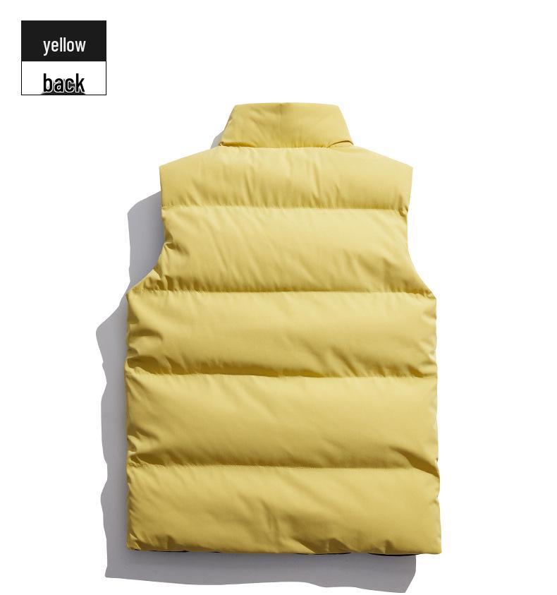In-Stock Men's & Women's Double-Sided Thickened Down Cotton Vest with Stand-up Collar - Warm, Trendy, Casual for Autumn/Winter