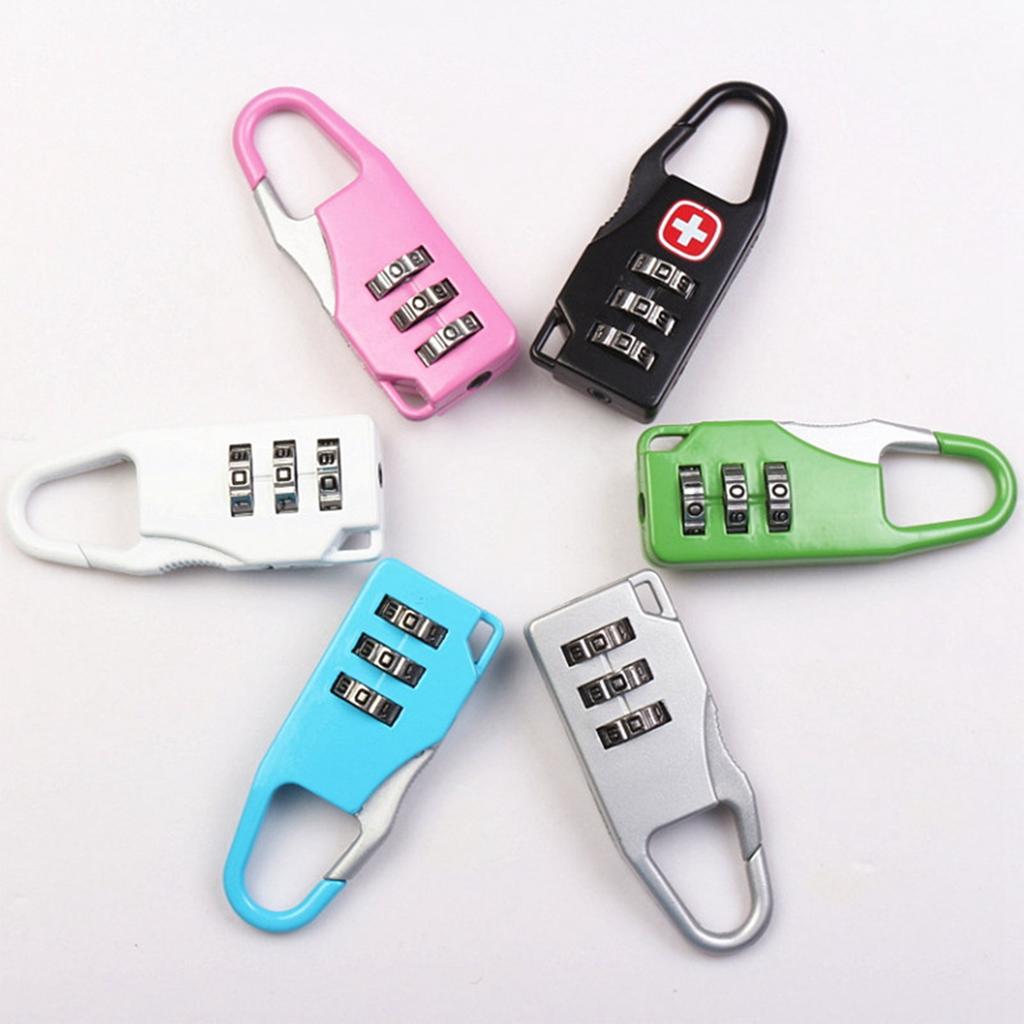 Padlock 3 Digit Pad Combination Lock Mini Zinc Alloy Tool for Suitcase Drawer ToolboxRose Red