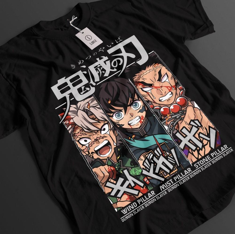 Demon Slayer Shirt Tanjiro T-Shirt Zenitsu KNY Nezuko Inosuke Akaza Muzan Tee