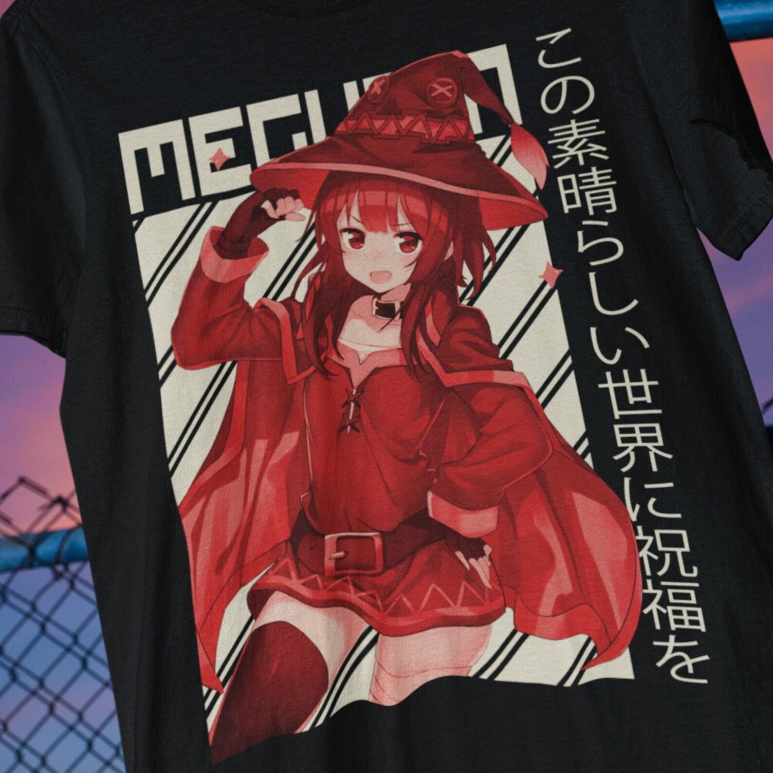 Megumin Anime T-Shirt, Konosuba Manga Shirt, Waifu Kawaii Unisex 2XL