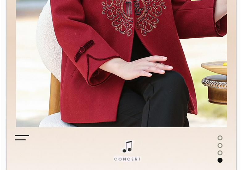 Year of the Rat Mother-in-law Woolen Coat: Autumn/Winter Wedding Tang Suit for Middle-aged and Elderly Women, New Chinese Style for Spring