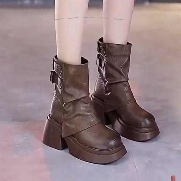 

Woman Leather Booties Boots Women Cowboy 2024 New Ladies Ankle Retro Lady Boots Denim Women s Shoes Boots-Women Cowboy 40 коричневый