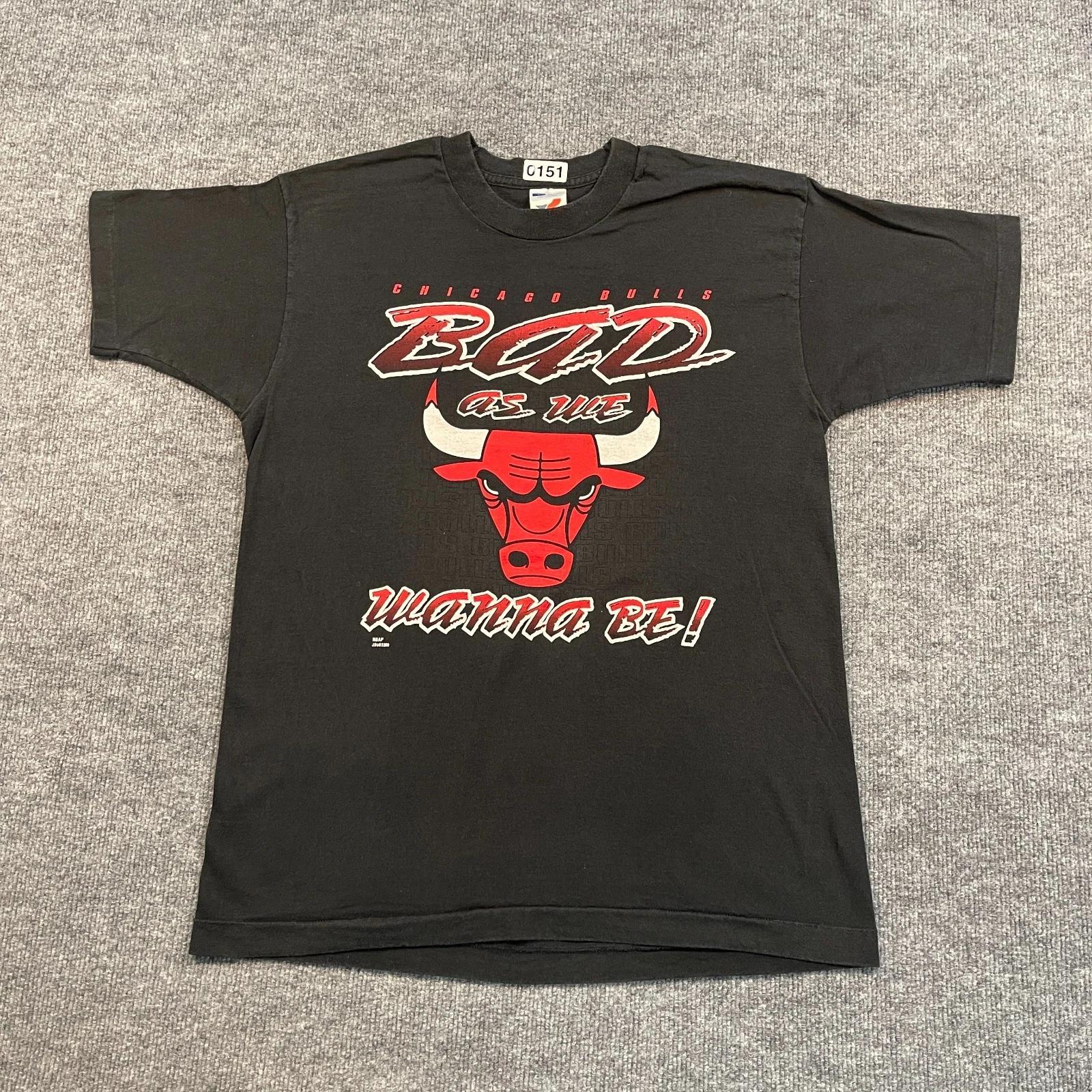 Винтажная футболка NBA Chicago-Bulls 1994 года, размер L, 21x27, большой принт XL