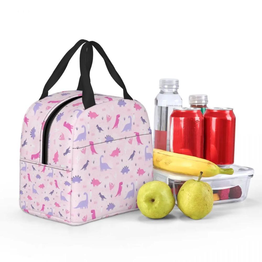 Cartoon Cute Dinosaur Pattern Insulated Lunch Bag for Women Office Cooler Thermal Food Box Tote Portable Lunch Boxes Container