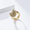 New European and American Retro Style Horseshoe Eyes Titanium Steel Ring Ring Personalized Totem Hand Jewelry