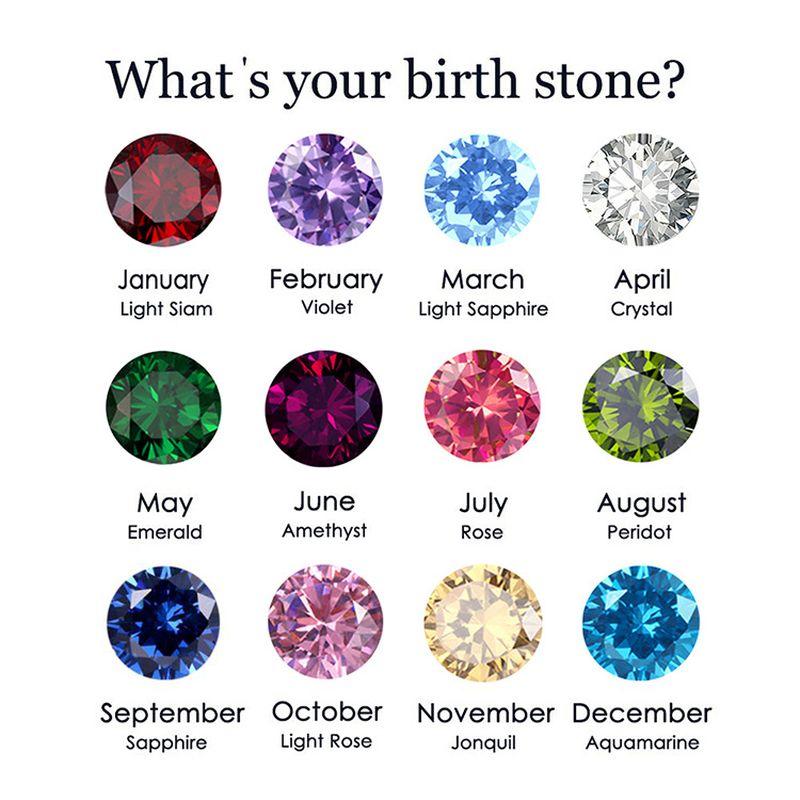 CARLIDANA Waterproof 12 Month Crystal Birthstone 14K Gold Plated Stainless Steel 8MM Birthstone Bezel Pendant DIY Charm