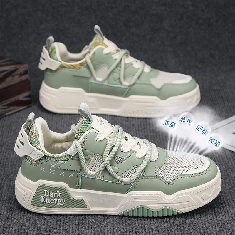 Mesh Breathable Sports Thick Sole Heightening Men'S Board Shoes Fashion Daily Leisure Work Trendy Shoes