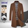 MUSHILANG Men's 100% Wool Mid-length Business Casual Overcoat