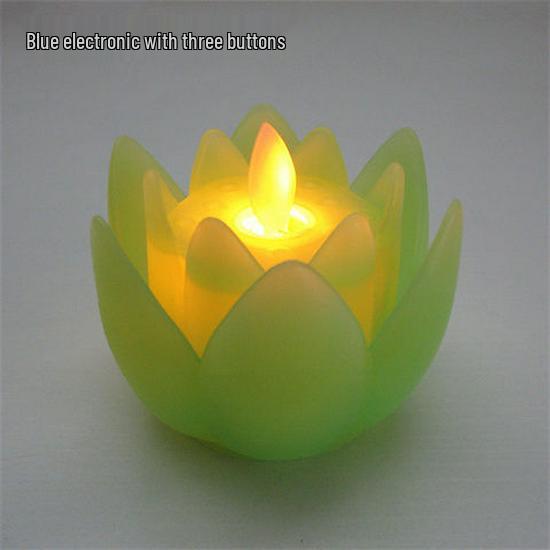LED Schwingender Lotus Schmuck: Immer leuchtende elektronische Kerzenlampe mit bunten Lichtern