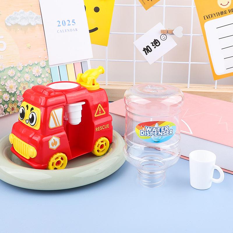 Children Fire Engine Water Dispenser Toy For Boys Girls Play House Kitchen Fun Toys Simulation Water Dispenser Press Out Water