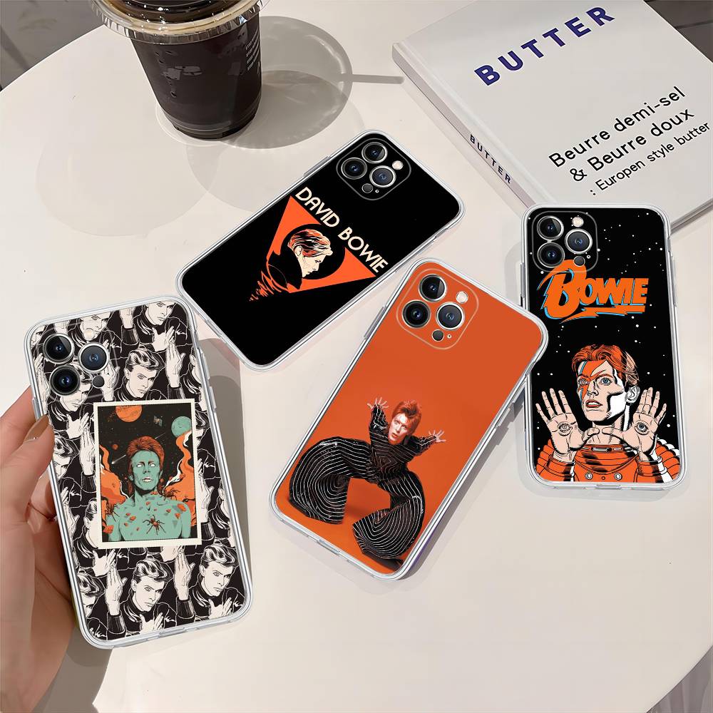 D-David-Singer B-Bowies For iPhone 11 12 13 14 15 16 17 Pro Max Plus 13 Mini Silicone Soft Transparent Back