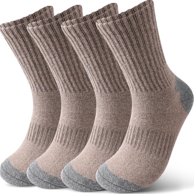 

4Pairs Thick Warm Wool Mid Calf Socks Winter Men s Solid Color Cold Proof Sports Socks Men s and Women s Universal Knitted Socks One Size