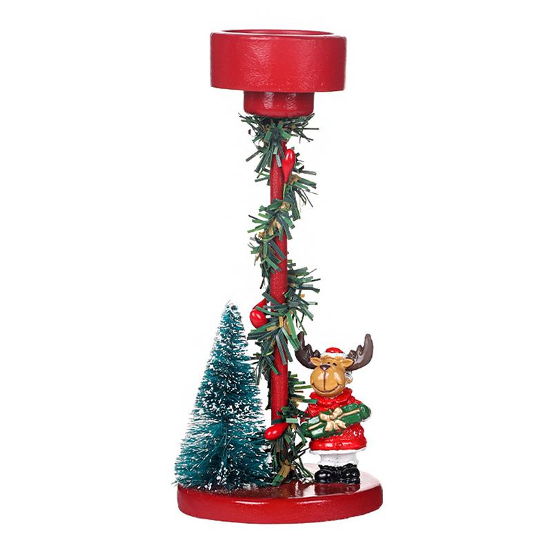 1PC Christmas Trees Festival Red Tabletops Candlestick Decorations Resin Gift Christmas Ornaments Atmosphere