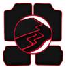 Velour Floor Mats with Red Edge For: Suzuki Swift II Hatchback, Sedan (1988-2004)