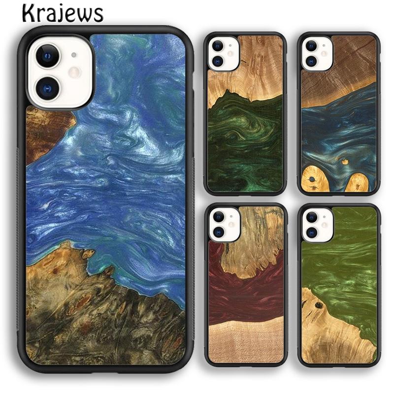 Wood Resin Marble Soft Phone Case Cover For iPhone 17 Air 16 15 14 Plus 12 13 Pro Max Coque Shell Fundas