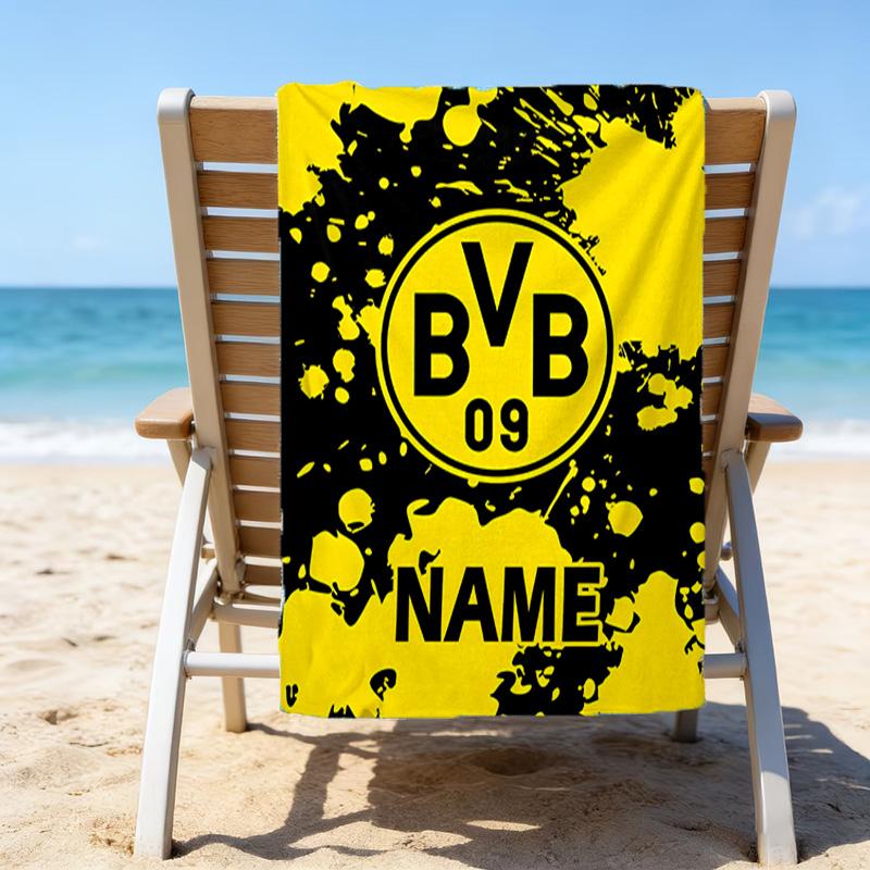 1pc Football1 Beach Towel with Custom Name, Beach/Swimming/Bath/Picnic/Camping Towel, Suitable for Seaside Beaches