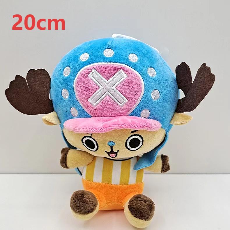 20cm Anime One Piece Plush Toys Cartoon Figure Luffy Chopper Ace Roronoa Zoro Cute Stuffed Doll Kids Xmas Gifts Cuddly Fluffy Huggable Kawaii Comfort