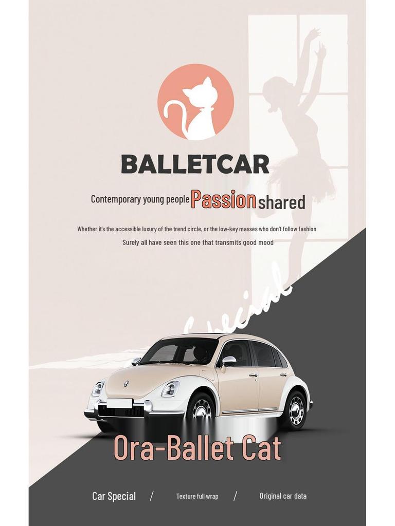 ORA Ballet Cat Leather Seat Cover - Cartoon Design, Full Enclosure, Four Seasons Use