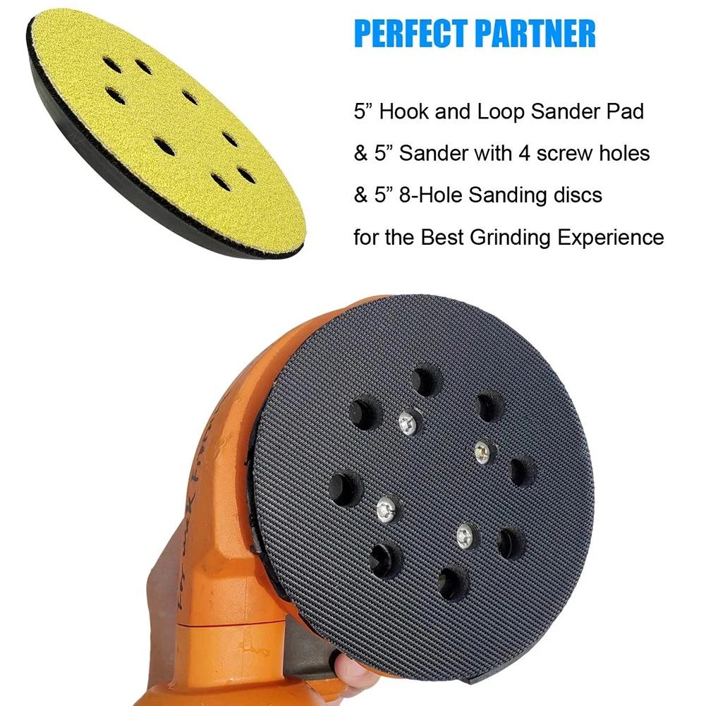 5inch 125mm 8 Holes Backing Pad Hook&Loop Sanding Pads For For For Craftsman Power Sander Polisher Tools