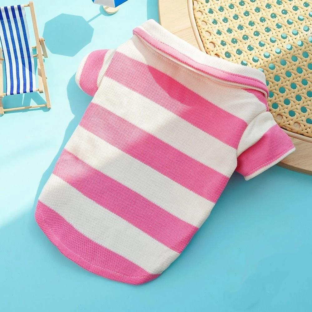 Outfits Casual Dog Stripe Sweatshirt Cotton Fabric Two-Footed Cat T-shirt Vest Undershirt Pet Clothing Summer