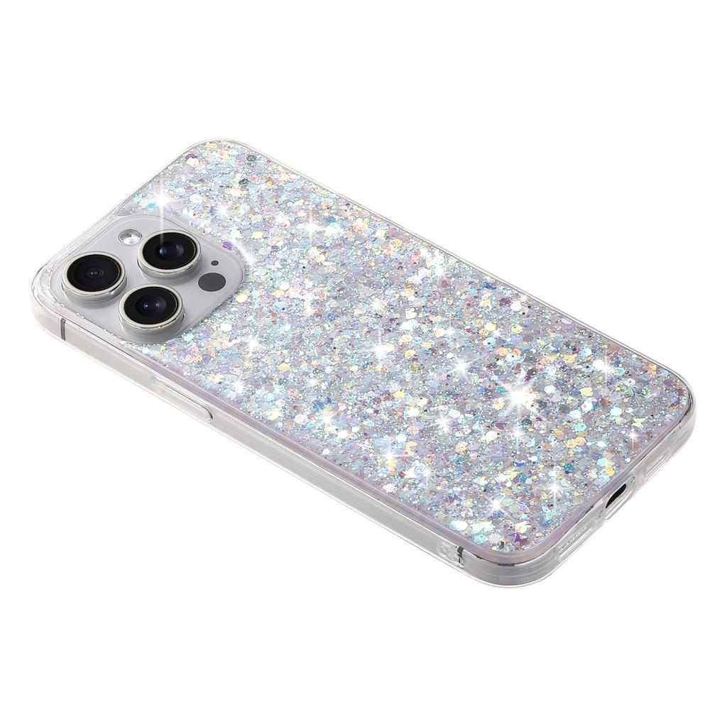 For iPhone 15 Pro Anti-Scratch TPU Phone Case Epoxy Glittery Powder Phone Cover