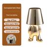 Creative Thinker Electroplated Gold Table Lamp: Rechargeable Night Light & Bedroom Ornament