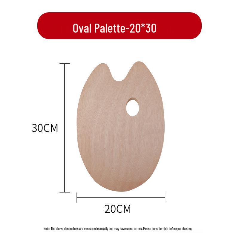 Large Oval Wooden Paint Mixing Palette for Oil and Gouache