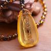 Lace Jizo Bodhisattva Birth Year Guardian Pendant Necklace for Men & Women, Yellow Water Zodiac Design.