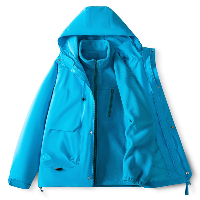 Unisex 3-in-1 Soft Shell Trekking Jacket – Warm, Windproof, Waterproof for Autumn/Winter