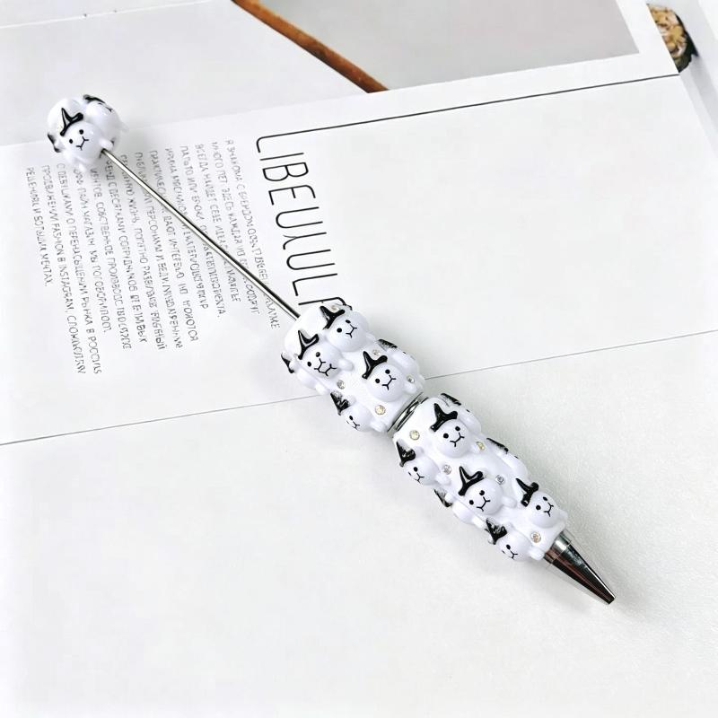 Halloween Pumpkin Bead Diy Crafting Pens Making Kit Ballpoint Pen Beaded Rhinestone Pen For Students School Office