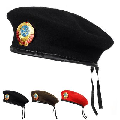 Unisex Circular National Emblem Brooch Decoration Beret Hat Navy Newsboy Caps Autumn Winter Outdoor Leisure Hats Travel Accessories for Women Men