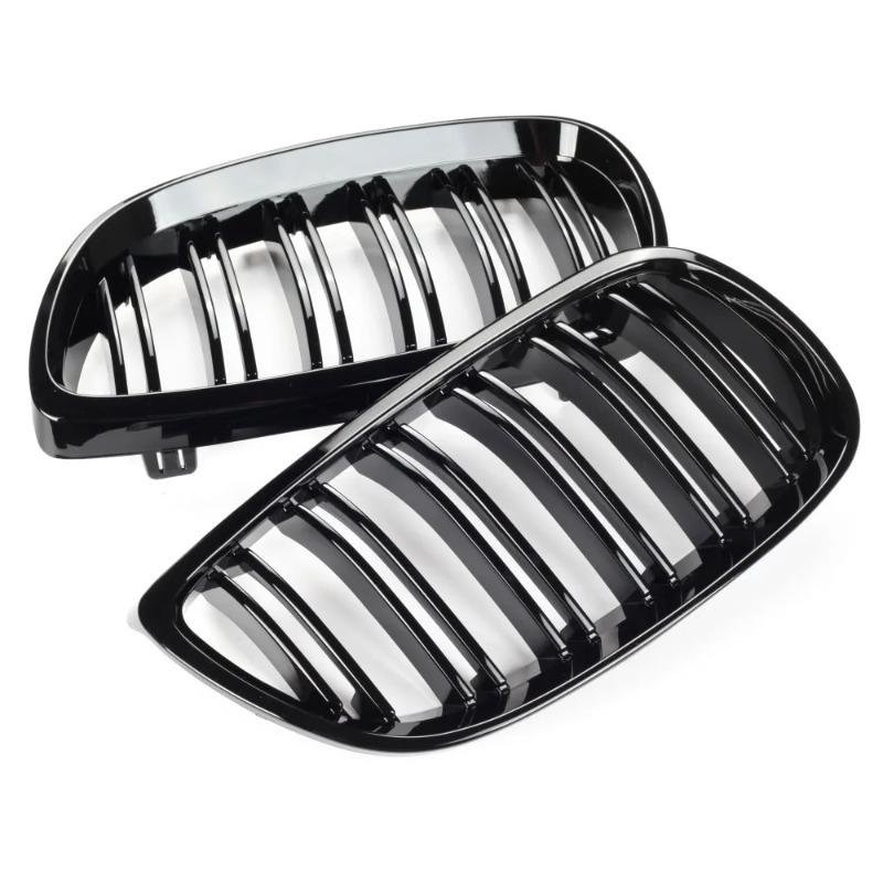 Front Bumper Kidney Grill for BMW E92 E93 M3 2006 2007 2008 2009 Gloss Black Dual Line Grille Car Styling Racing Grilles