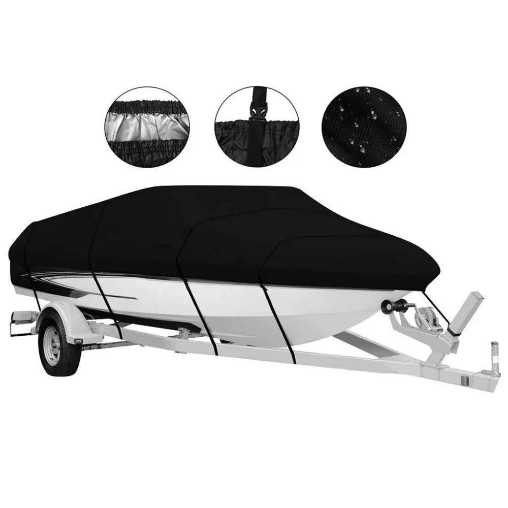 Outdoor V-Shaped Yacht Cover, 190T Polyester Taffeta Fabric, Waterproof Sunproof Dustproof Full Boat Hull Protector