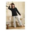 [Vulcanodon] Women's Room Wear, Setup, Cotton Blend, Pockets, Long Sleeves, Round Collar, Pajamas, Top and Bottom Set, Loose, Soft, Comfortable,