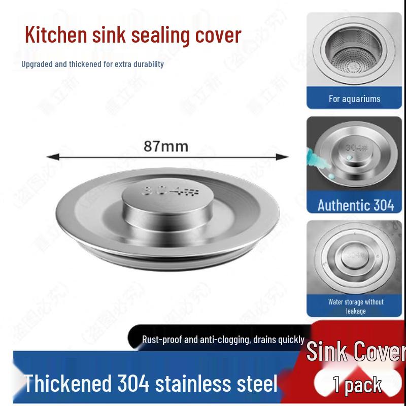 304 Stainless Steel Kitchen Sink Strainer & Stopper