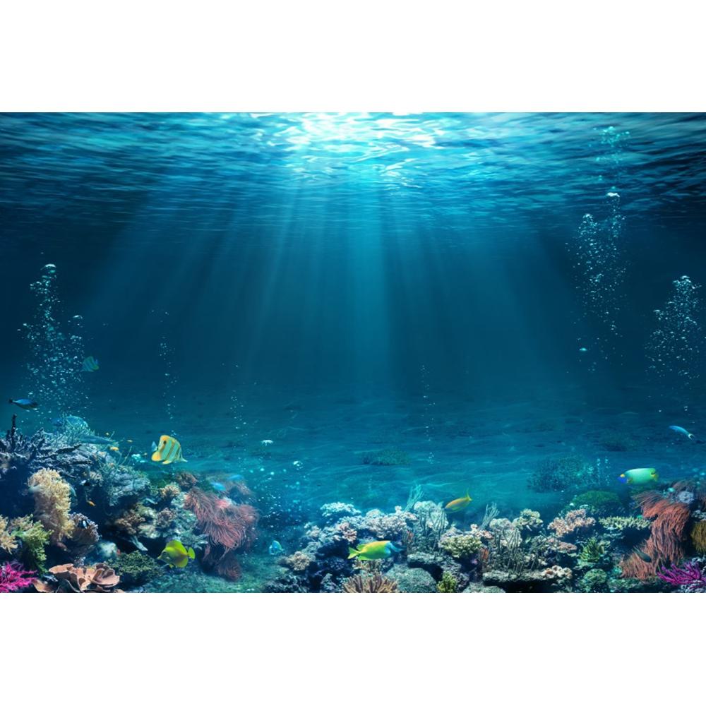 Underwater World Backgrounds for Photographs Ocean Fish Coral Fish Tank Decor Aquarium Scene Portrait Backdrop Shooting Props
