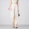 Women's Summer Ice Silk Pleated Wide-Leg Joggers: Slimming, Versatile & Loose-Fit Nine-Point Pants