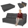 KIMO Sofa Bed with Storage Hunter C. Gray Velour