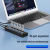 10-Port USB 3.0 Hub Expander for Laptops, Phones, and Desktops
