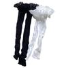 Japanese Fishnet Over the Calf Long Socks for Women Girls Sweet Hollowed Out Flower Mesh Ruffle Lace Trim Knee Stockings