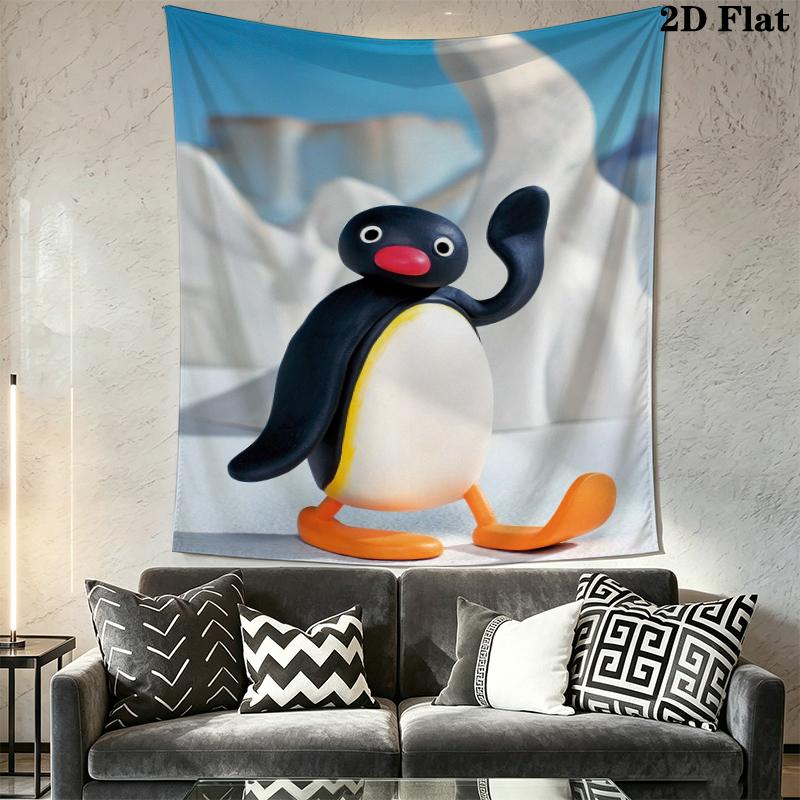 PINGU Wall Tapestry Aesthetic Wall Hanging Printed Fabric Blanket Decorative Tapestries for Bedroom Living Room Home Decor