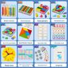 First Grade Math Teaching Aid Set with 3D Geometric Figures and Arithmetic Tools