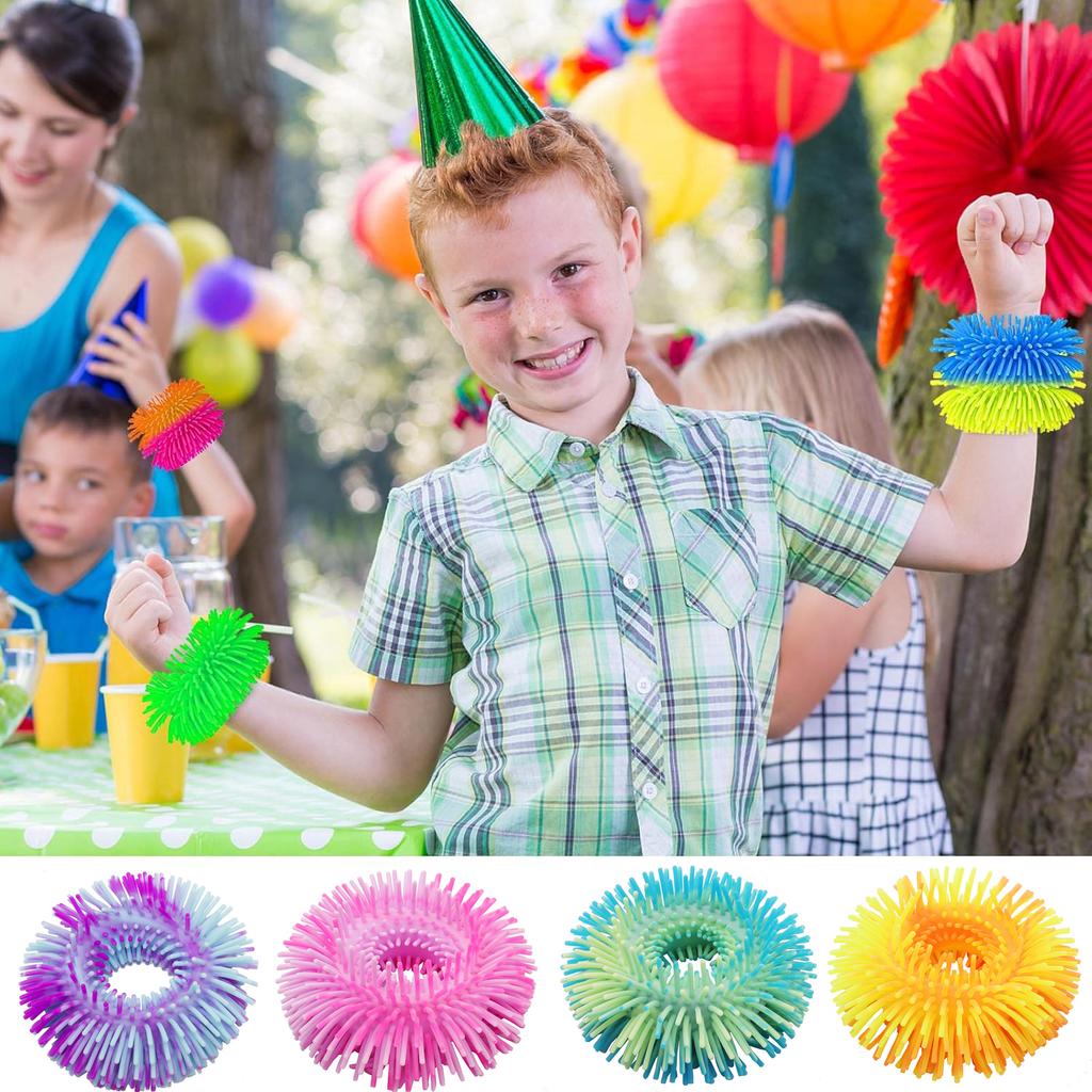 1/4PCS Dense Hair Bralets Fidget Toys Contrast Color Stress Relief Stretch String Sensory Toys for Kids Gifts Classroom Prizes