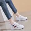 Spring Leather Little White Shoes Women's, Inner Height Increase Lace-up Casual Color Matching Female Student Shoes